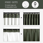 Pinch Pleated Linen Curtains 100% Blackout 102 Inches Long - Image 5
