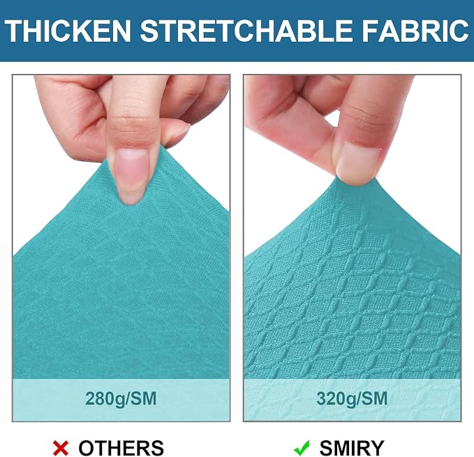 Smiry Waterproof Seat Covers for Dining Room Chairs Set of 4, Stretch Jacquard - Image 4