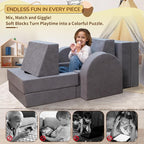Fvkind 10 Pcs Modular Kids Play Couch, Convertible Sectional Toddler Sofa - Image 3