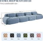 Boneless Sectional Couch, No Assembly Required, 152.7” Modular Cloud Sofa - Image 3