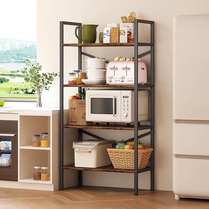 Homeiju 4 Tier Bookshelf 23.6" Width, Kids Bookshelf - Image 6