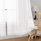Simplebrand Rod Pocket Top Solid Voile Sheer Curtains - Image 8
