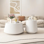 Modern Marble Nesting Coffee Table Set of 2, 26.77" Cup Shaped Coffee and End - Image 9