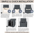 Oversized Recliner Chair Covers, 4-Piece Stretch Geometric Strokes Jacquard - Image 8