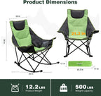 SUNNYFEEL Oversized Rocking Camping Chair 2 Pack, Fully Padded Patio Chair - Image 3