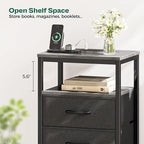 Huuger Night Stand with Charging Station, 4 Drawer Dresser - Image 3