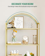 Hzuaneri Bookcase Bookshelf, Tempered Glass Bookshelves, Slim Shelving Unit - Image 7