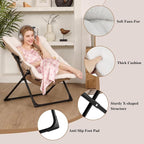 Comfy Saucer Chair for Adults, Soft Faux Fur Bedroom Chair, Accent Dorm Chairs - Image 5