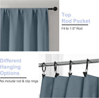 Simplebrand Ava Stone Blue Blackout Curtains - Image 4