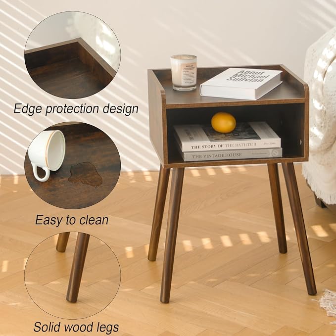 MaxSmeo Night Stand Set 2, Mid Century Modern Side Table Bedroom - Image 5