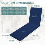 Outdoor Chaise Lounge Cushions for Patio, Lounge Chair Cushions, Waterproof - Image 4