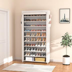 ROJASOP Shoe Rack with Covers 10 Tier Large Shoe Organizer Tall Shoe Closet - Image 2