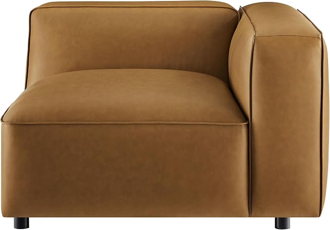 Modway Auren Vegan Leather Right Modular Armchair in Camel - Image 8