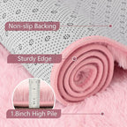 Noahas 4'x5'3'' Pink Fluffy Soft Area Rug Non-Slip - Image 6