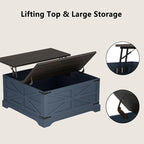Furnideco 35.5''W Square Coffee Table Farmhouse Lift top Coffee Table - Image 7