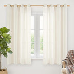 YoungsTex Ivory Linen Curtains 63 Inch Length by YoungsTex