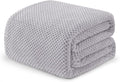 Exclusivo Mezcla Soft Waffle Fleece Bed Blanket Twin Size, Light Grey | by ExclusivoMezcla
