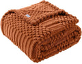 90x104 Inch Rust King Bed Blanket by LUSSENAHOME