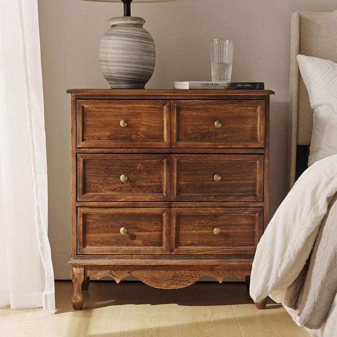 HULALA HOME 3-Drawer Nightstand by HULALAHOME