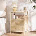 Yoobure Nightstand with Charging Station, Small Night Stand with Fabric Drawers - Image 8