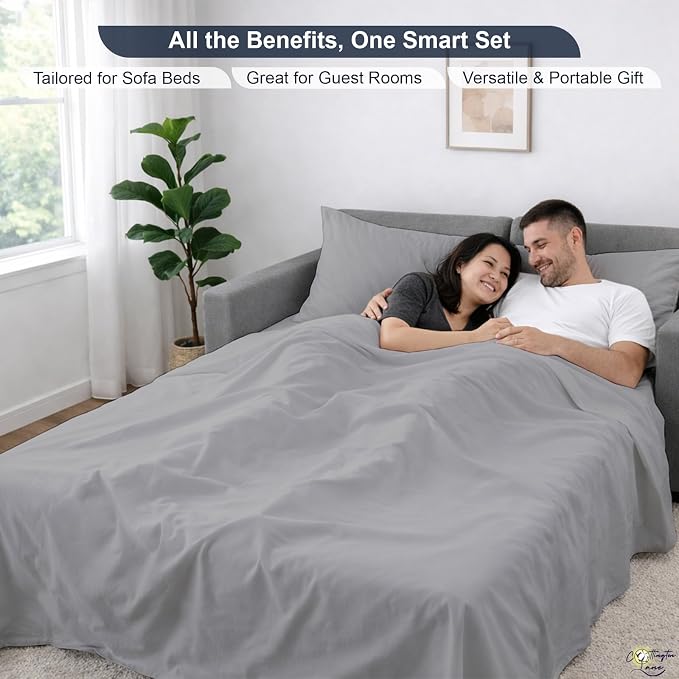 Cottington Lane Sleeper Sofa Sheets Full Size, 4 Piece Premium Quality 100% - Image 6