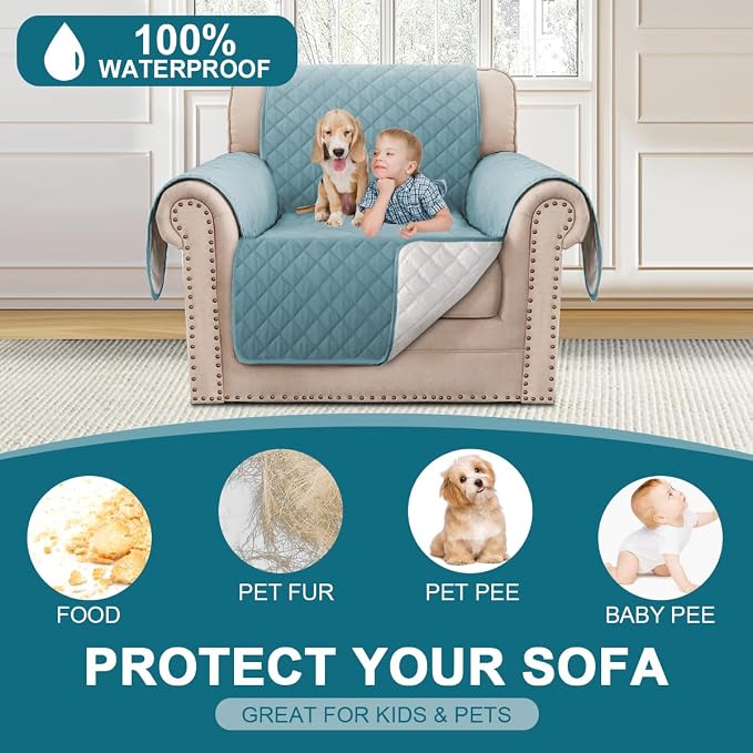 Turquoize 100% Waterproof Sofa Covers Chair Cover Slipcover Couch Protector - Image 2
