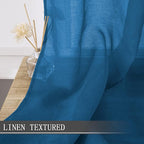 Tollpiz Short Sheer Curtain Linen Textured Living Room Curtains Sheer Light - Image 2