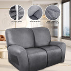 ANARACHON Loveseat Recliner Cover Leather Look Recliner Loveseat Covers - Image 5