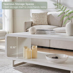 IFGET 48" Modern Coffee Table, 2-Tier Minimalist Center Table - Image 5