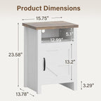 JUMMICO Farmhouse Nightstand, Modern Bedside Table - Image 7