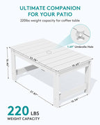 SERWALL 3 Pieces Patio Adirondack Bench Set, 2 Folding Adirondack Bench & 1 - Image 3