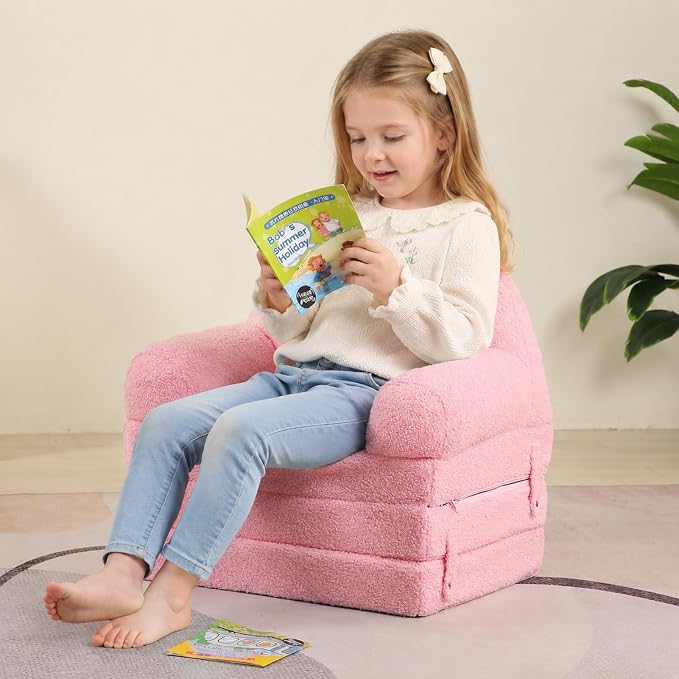 MOMCAYWEX Kids Sofa, Sherpa Couch - Image 2