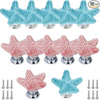 Starfish Drawer Knobs Coastal Kitchen Cabinet Knos Beach Themeb Knob Ceramic by Brosay