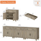 WAMPAT Farmhouse TV Stand for 100 Inch TV, 3-in-1 TV Console Table for - Image 3