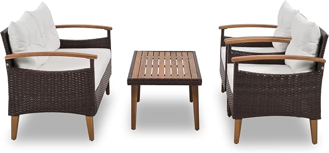VilroCaz 4-Piece Outdoor Patio Sofa Seating Set - Image 8