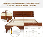 Bme Caden King Size Bed Frame and Adjustable Headboard, 15 Inch Mid Century - Image 6