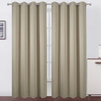 Blackout Curtains 52 x 84 Inch Long Beige Curtains Set of 2 Panels Room by Lemomo