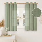 Sage Green Linen Curtains 45 inches Length by LAMIT