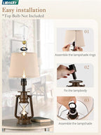LEDIARY 18.72" LED Vintage Lantern Flickering Flame Table Lamps - Image 6