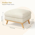 Vesgantti Large Ottoman for Modular Sofa, 29.5" Corduroy Pouf Ottoman - Image 2