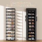 ROJASOP Shoe Rack with Covers 10 Tier Large Shoe Organizer Tall Shoe Closet - Image 5