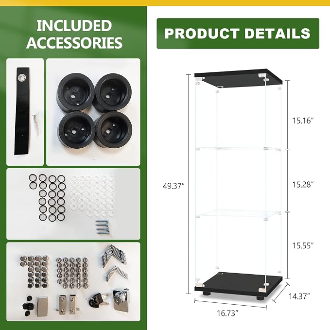 LFT HUIMEI2Y Glass Display Cabinet 3-Shelf - Image 2