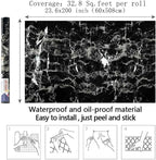 Arthome Black Marble Contact Paper, Peel and Stick Black Silver Paper, Self - Image 7