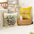 AVOIN colorlife Bless Our Home Farmhouse Eucalyptus Leaves Throw Pillow Covers - Image 5