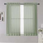 Sheer Curtains Sage Green, Light Filtering by OWENIE