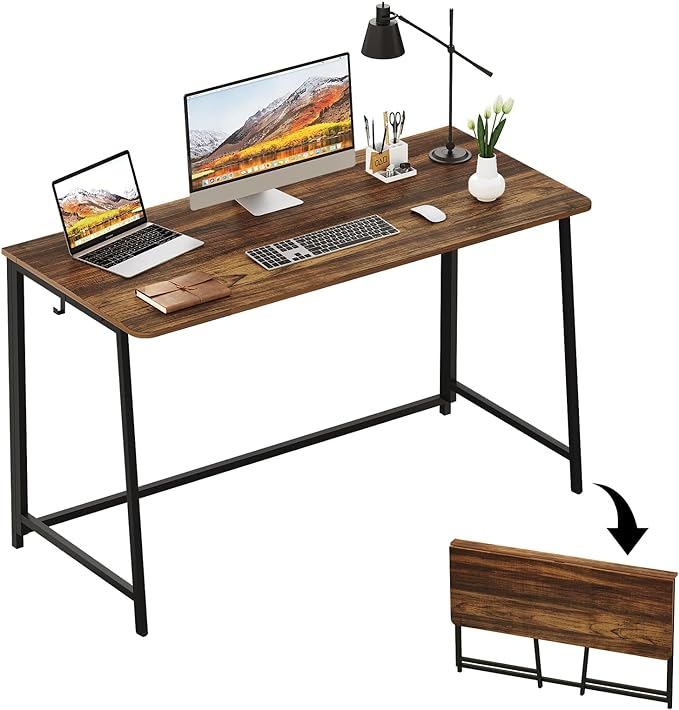 WOHOMO Folding Desk, 47.2" Foldable Computer Desk by WOHOMO