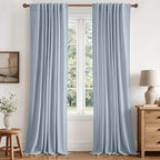 MIULEE 100% Blackout Linen Curtains by MIULEE