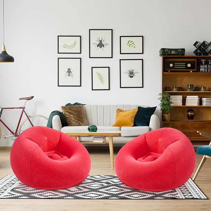 Realspring Inflatable Bean Bag Chairs Outdoor Blow up Camping Chairs Inflatable - Image 2