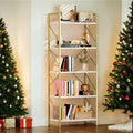 DWVO Gold Bookshelf, Modren 5 Tier Bookcase, Storage Shelves Organizer Standing by DWVO