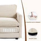 ROWHY Single Armchair with Ottoman, Modern Corduroy Cloud Couch with - Image 4